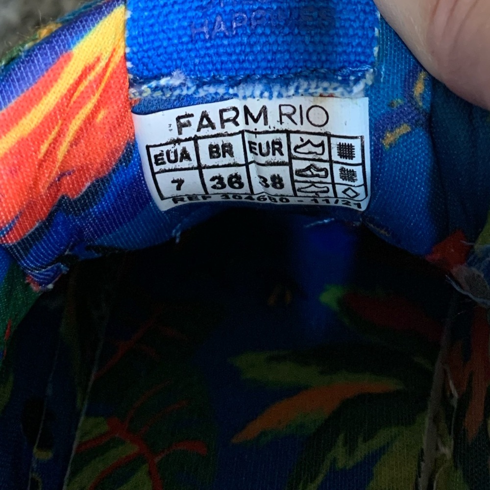 FARM Rio Blue Macaw Platform Sneakers Size 7 NWT - Picture 7 of 8